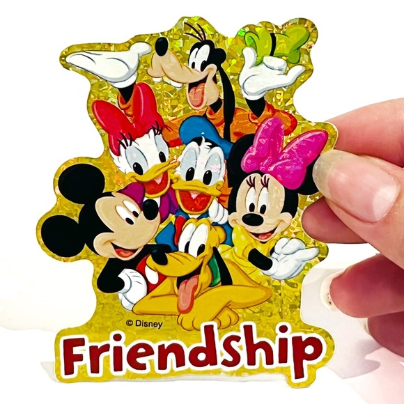 Vintage Sandylion Disney Mickey Mouse Friends Large Sticker Sparkly Holographic - Picture 6 of 9